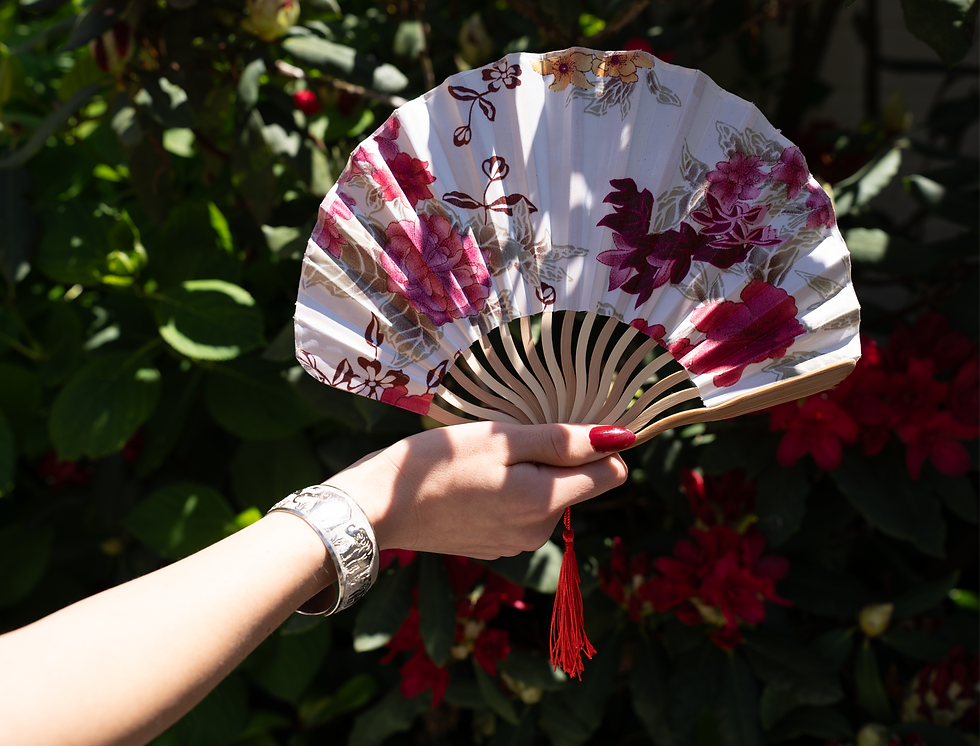 Miniaturbild: Blumiger Handfächer Oval