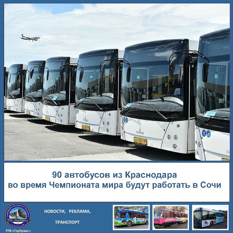 90 автобусов из Краснодара будут работать в Сочи