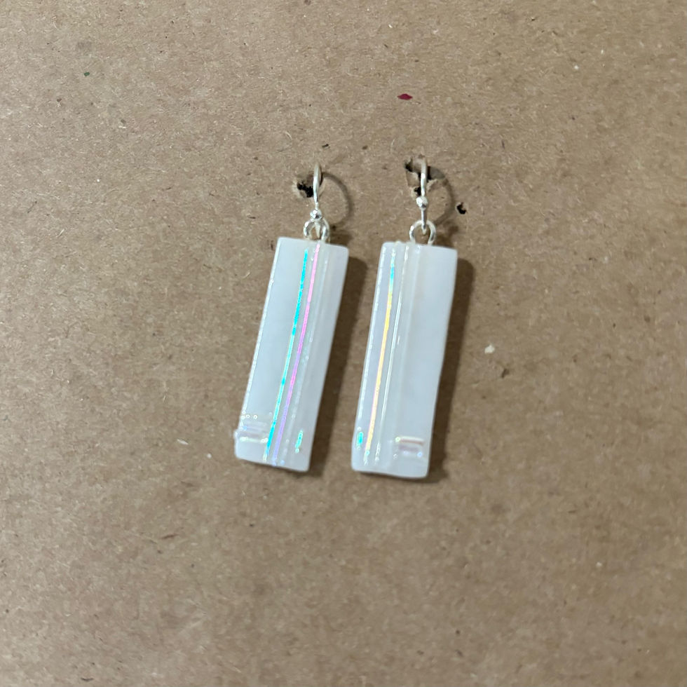 Thumbnail: White Line Irid Earrings