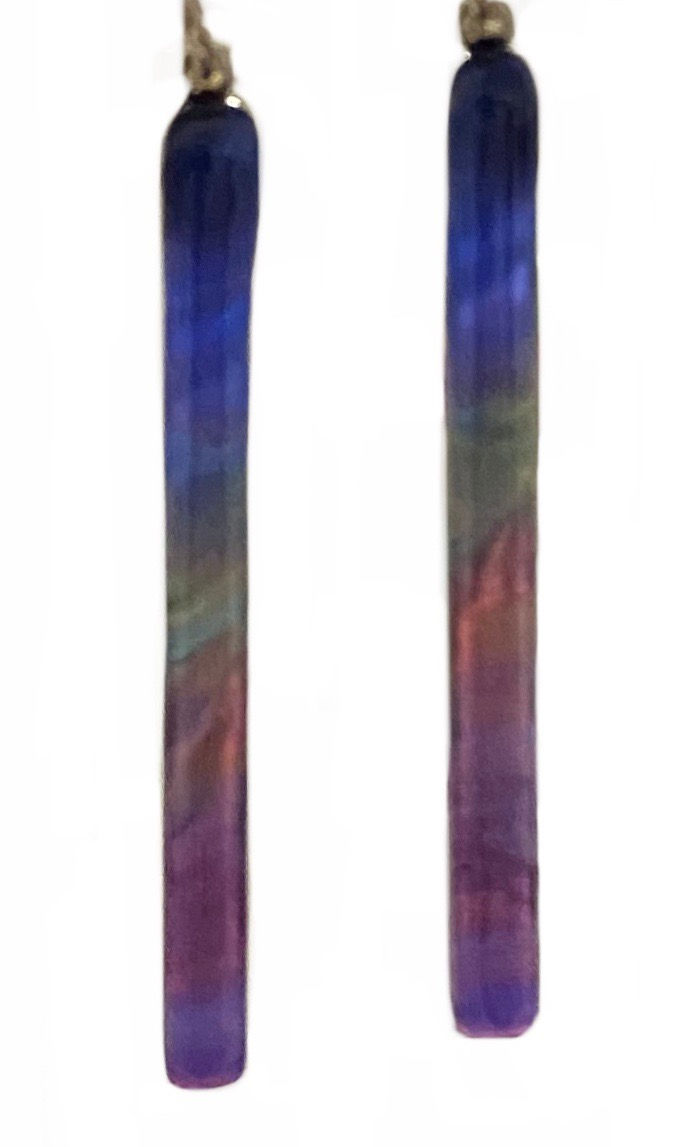 Thumbnail: Blue Matchstick Bar Earrings