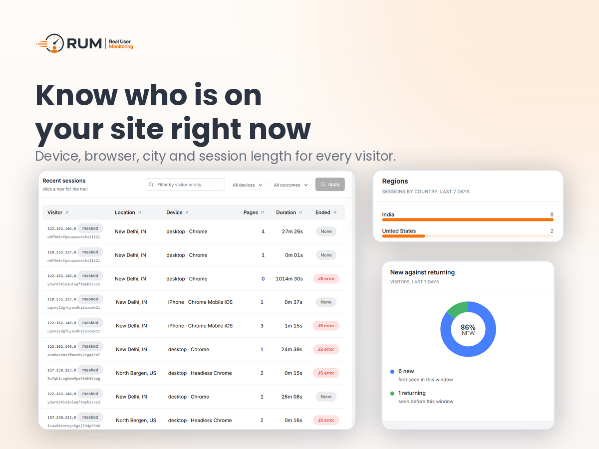 RUM | Real User Monitoring settings interface — Analytics app on the Wix App Market
