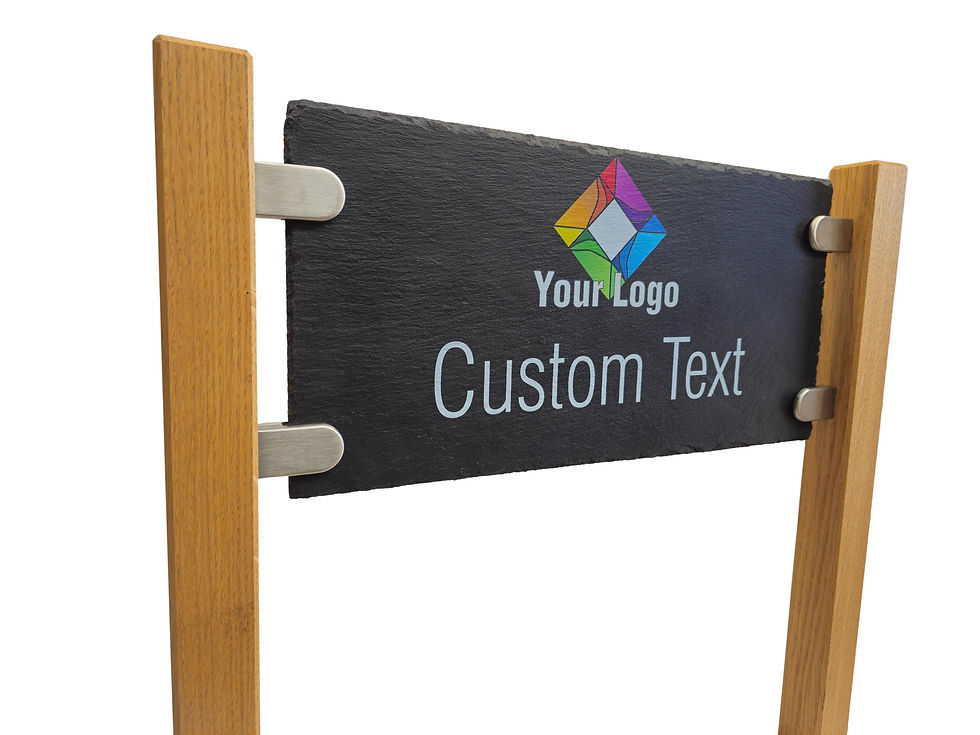 Thumbnail: Oak & Slate House Name Driveway Garden Sign on Posts | Chorley Oak