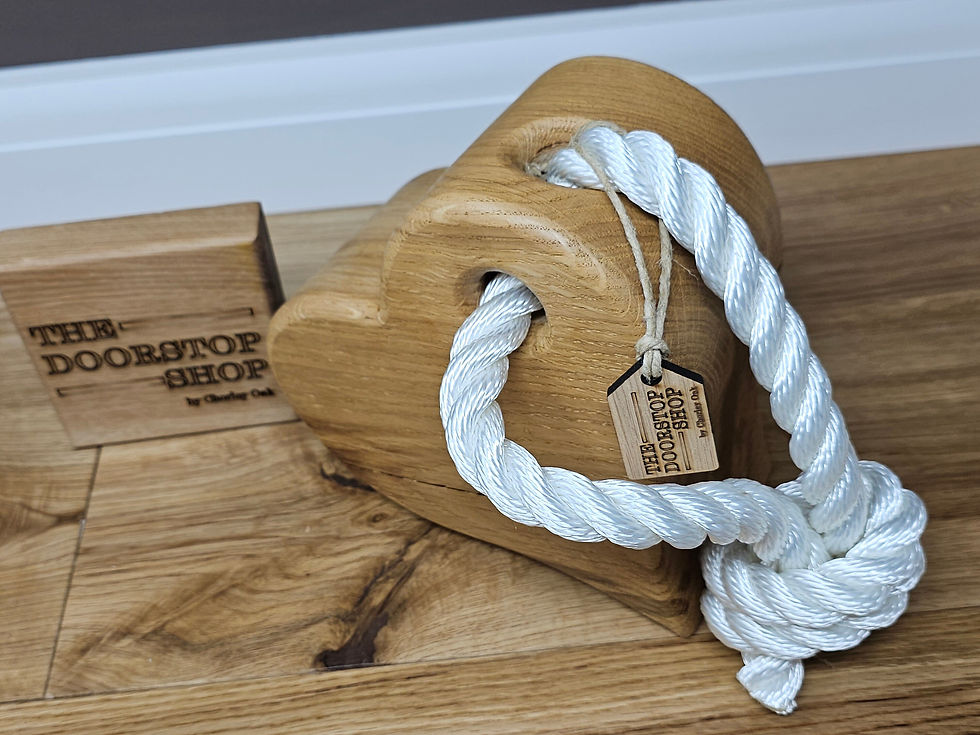 Thumbnail: Chunky Heart Medium Oak Doorstop