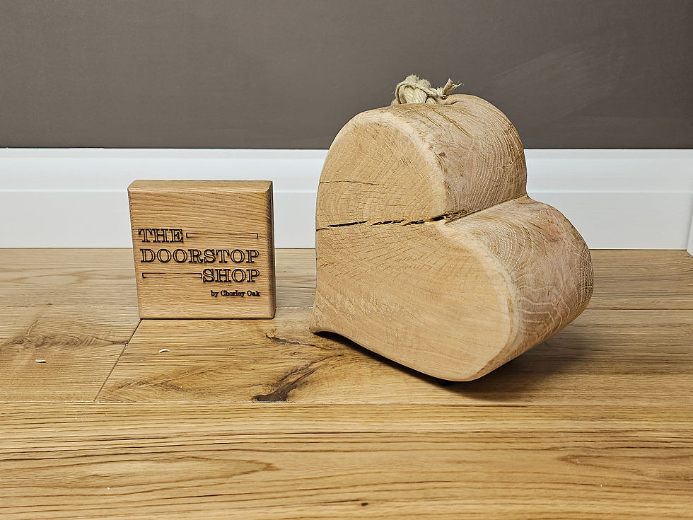Thumbnail: Chunky Heart Natural Oak Doorstop