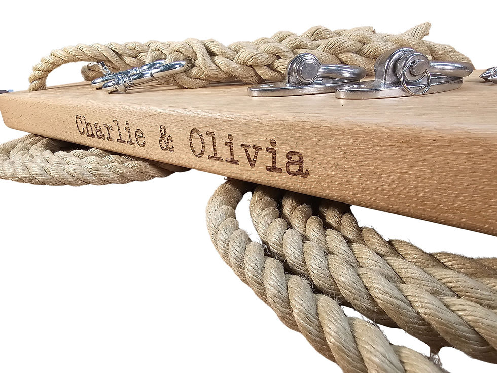 Thumbnail: Natural Oak Indoor Rope Swing, 70cm
