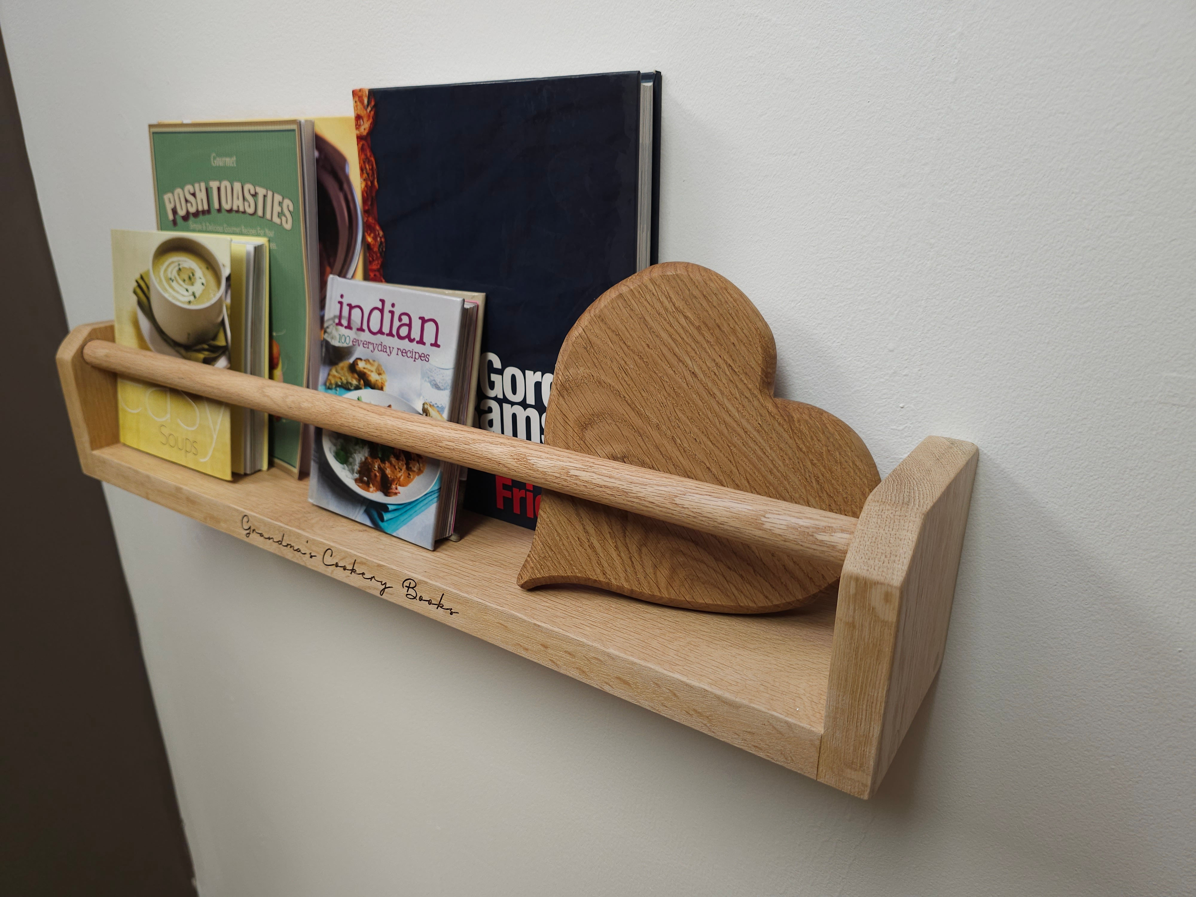 Custom Engraved Oak Book Shelf