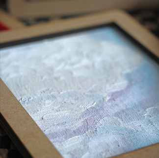 Peinture à l'huile sur toile pour évoquer les grands décors du foyer.