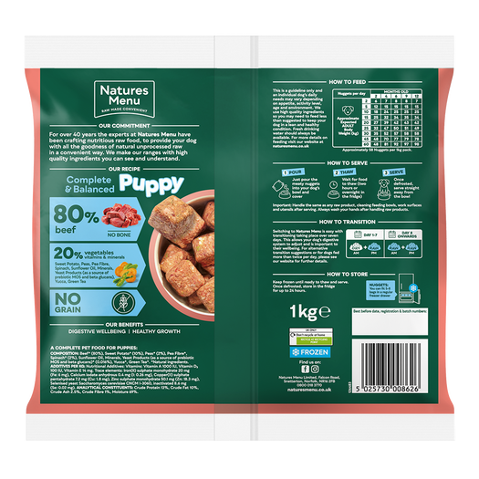 Thumbnail: Natures Menu: Complete Turkey & Fish Puppy Nuggets (1kg)