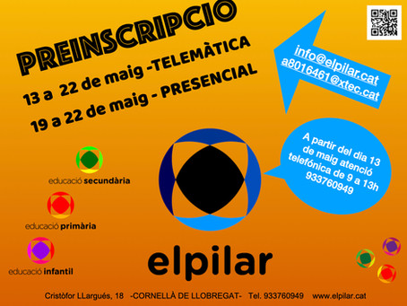 Novetat: Preinscripció curs 2020-21