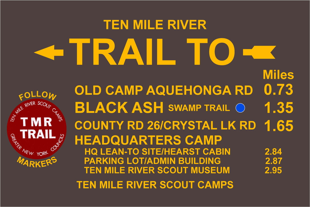 TMR Trail Sign (Camp Aquehonga, Southbound)
