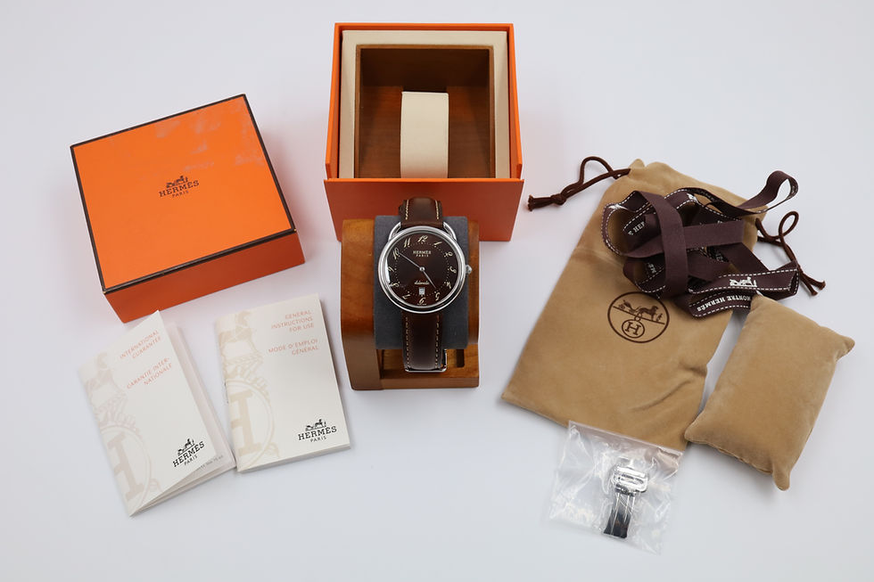 サムネイル： 【付属品完備】A（未使用品に近い）エルメス HERMES アルソー AR4.810 自動巻き メンズサイズ ブラウン 茶