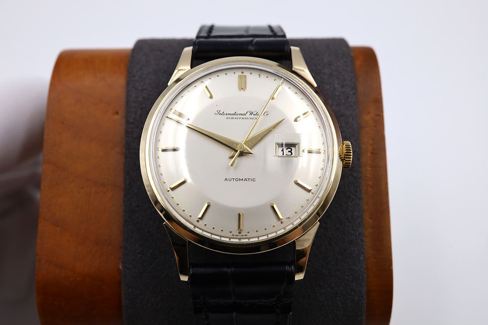 1960年製 IWC ヴィンテージ K18金無垢（PG/YG）ケースに名機Cal.853を搭載したドレスウォッチの正面