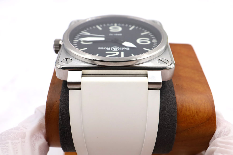 サムネイル： 【コンプリートサービス＆箱あり】A（未使用品に近い） ベル＆ロス Bell & Ross BR01-92-S SS×ラバー 自動巻き AT ブラック文字盤 あま