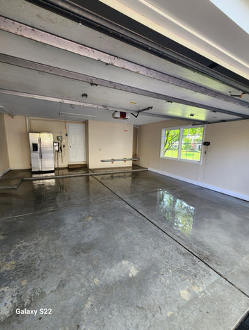 Newly sealed garage flooring