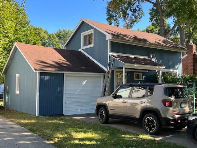 Exterior painted blue house
