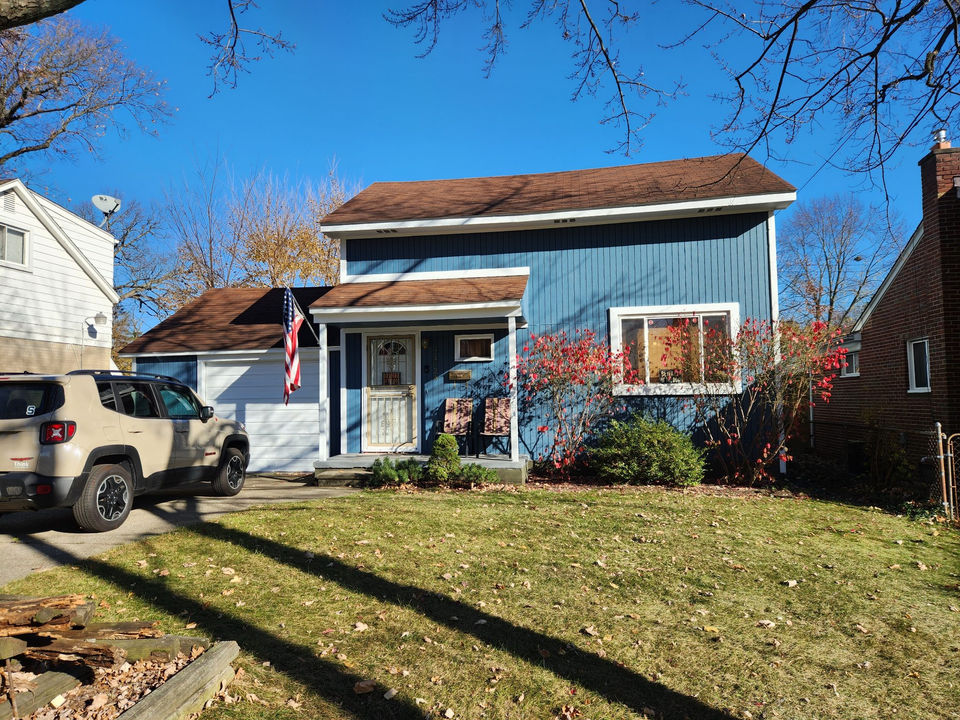 Exterior painted blue house