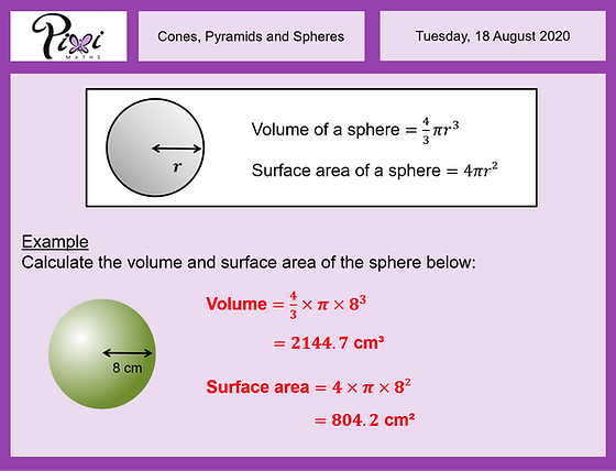 Pyramids Cones And Spheres
