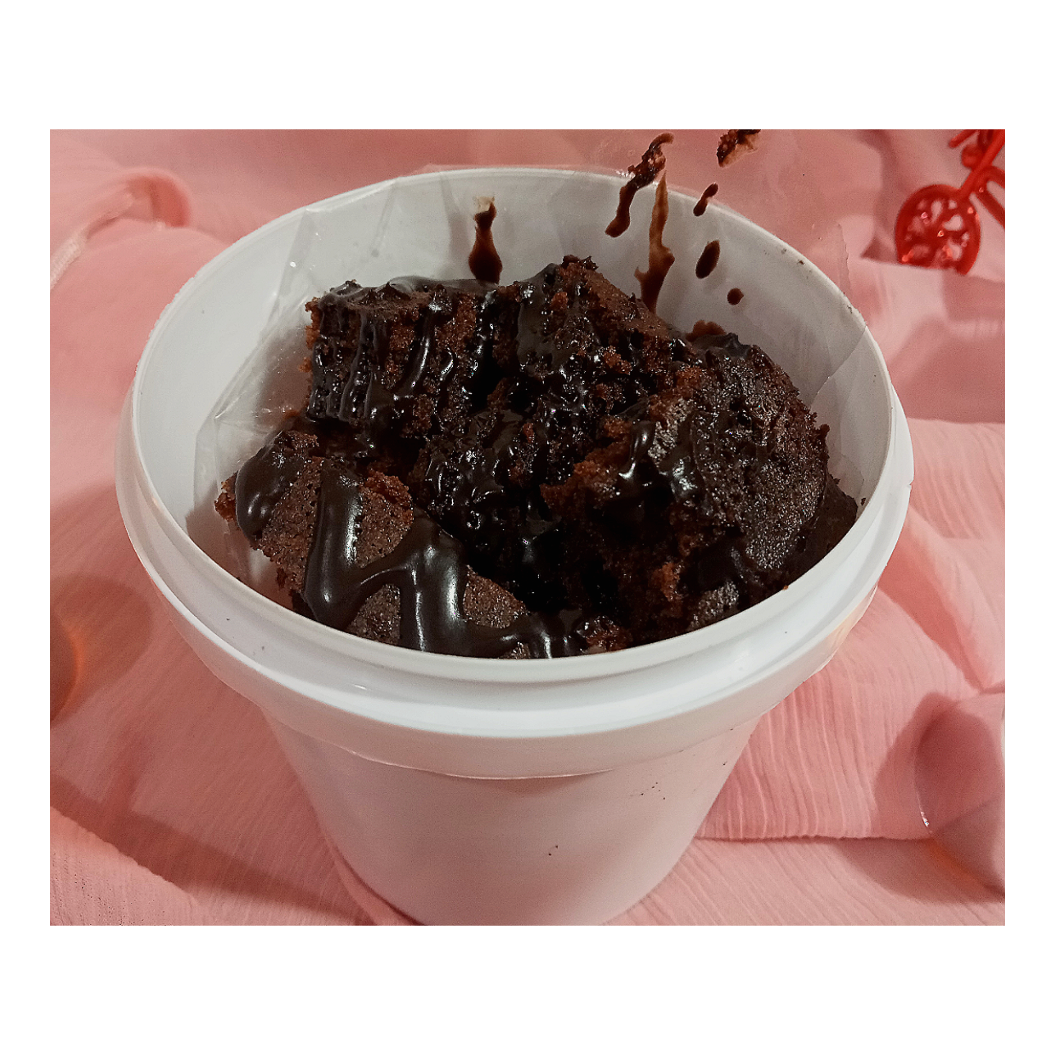 Brownie bucket with fudgy brownies.