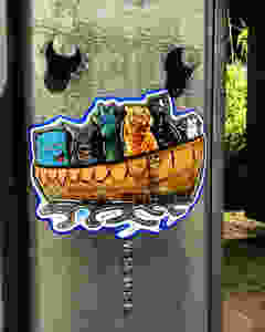 Arche Noah als Boot mit verchiedenen Stichercharakteren