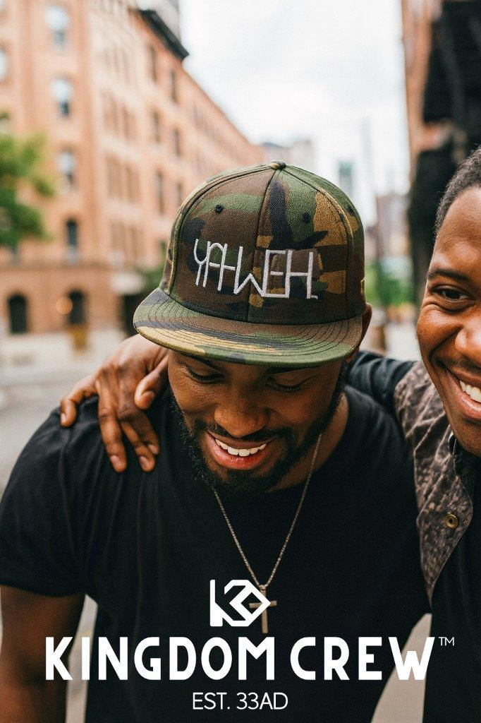 Kingdom Crew Yahweh premium snapback hat with white embroidery – Christian headwear