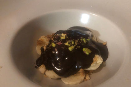 Banana smothered in chocolate and biscuit.JPG