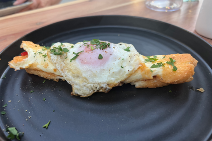 Saganaki with egg.HEIC