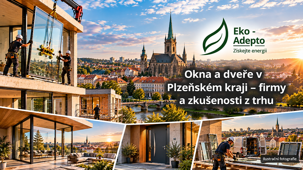 Okna a dveře v Plzeňském kraji. Osobní zkušenosti Eko-Adepto, výrobci, montážní a servisní firmy, materiály a profilové systémy.