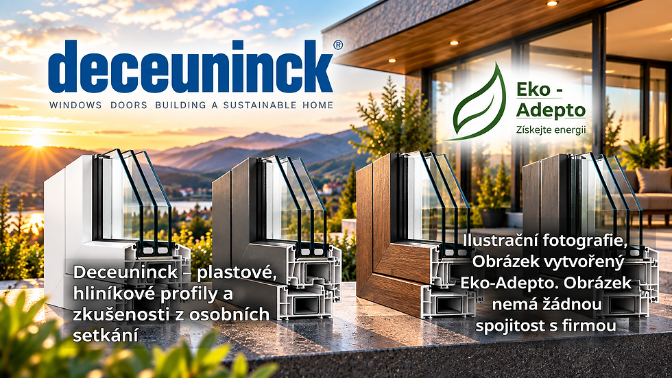 Deceuninck a zkušenosti z osobních setkání Eko-Adepto. PVC profily Elegant, ThermoFibra, hliníkové systémy Decalu a firmy v ČR.