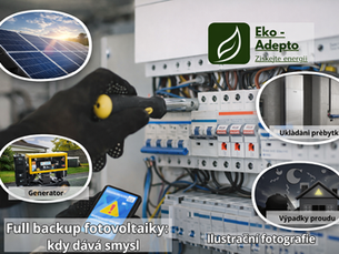 Kdy dává full backup fotovoltaiky skutečně smysl? Praktické vysvětlení na základě zkušeností montážních firem.