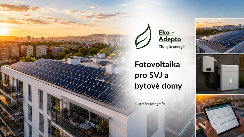 Fotovoltaika pro SVJ a bytové domy přehledně. Jak probíhá návrh, schvalování, rozúčtování elektřiny i výběr montážní firmy pro společné fotovoltaické elektrárny.