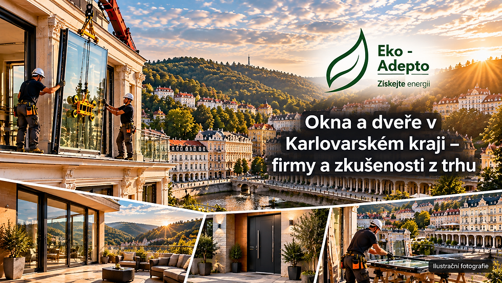 Okna a dveře v Karlovarském kraji. Mapování firem, zkušenosti z osobních rozhovorů, výroba, montáž, servis, materiály a profilové systémy.