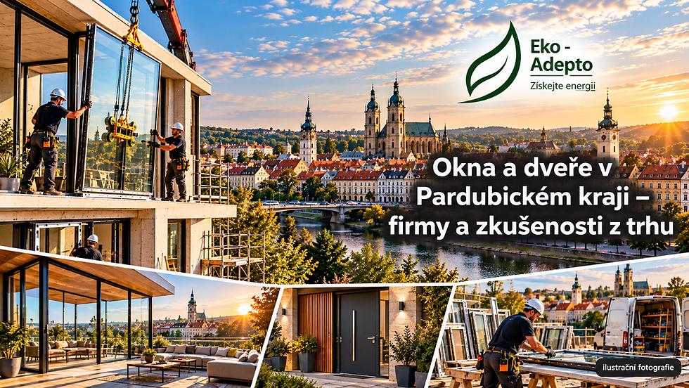 Okna a dveře v Pardubickém kraji. Přehled osobně navštívených montážních a servisních firem, regionální působnost, materiály a profilové systémy.