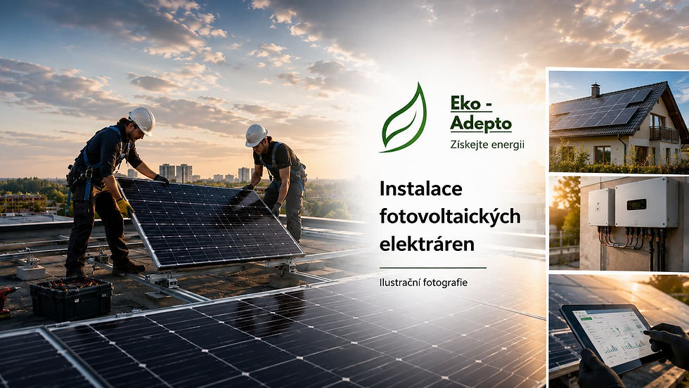 Přehled možností instalace fotovoltaických elektráren podle typu objektu, technologie, výkonu, služeb a krajů. Nezávislý rozcestník Eko-Adepto.