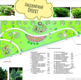 Ландшафтний проект озеленюваної території на фонтані в Одесі