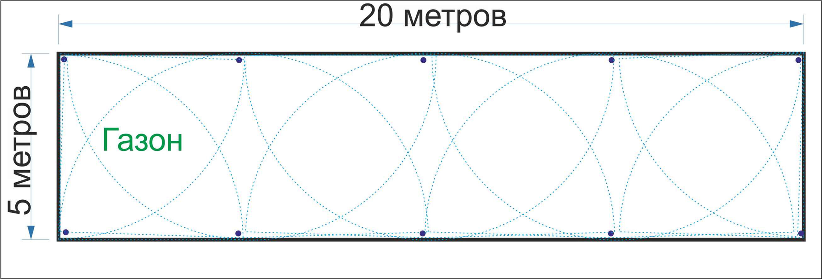 Готовый набор для полива газона 20х5 метров. Оборудование для систем автополива