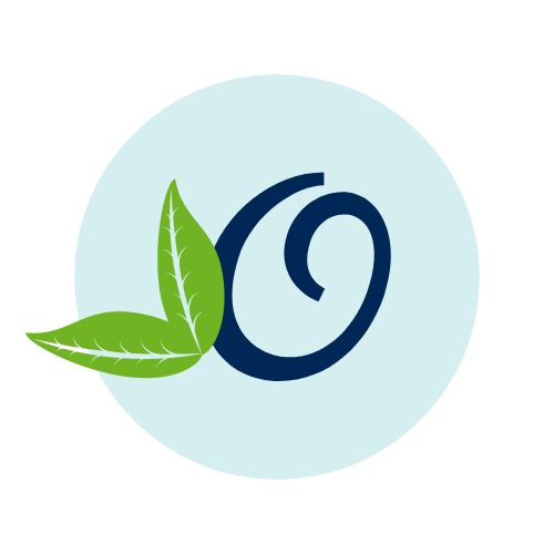 Letter O with leaves
