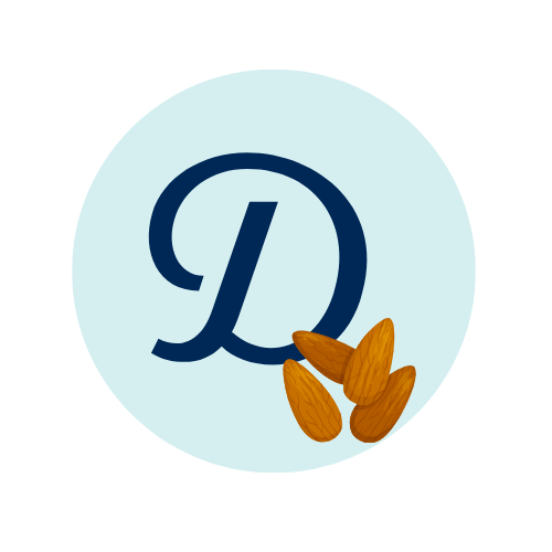 Letter D with almonds