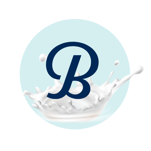 Letter B with a splash of milk