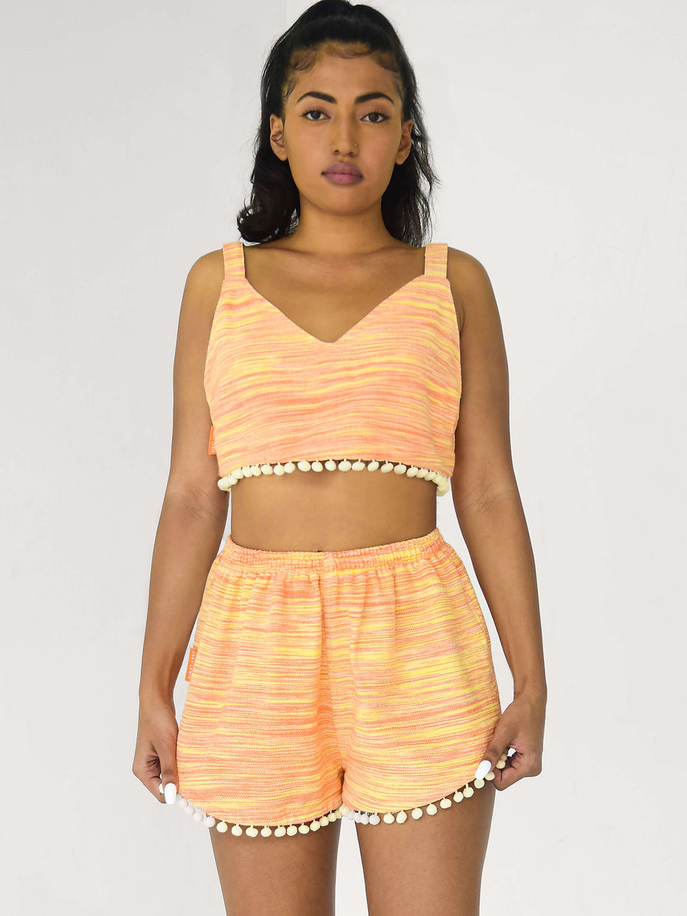 Thumbnail: LOUNGE POMPOM SHORT | papaya orange