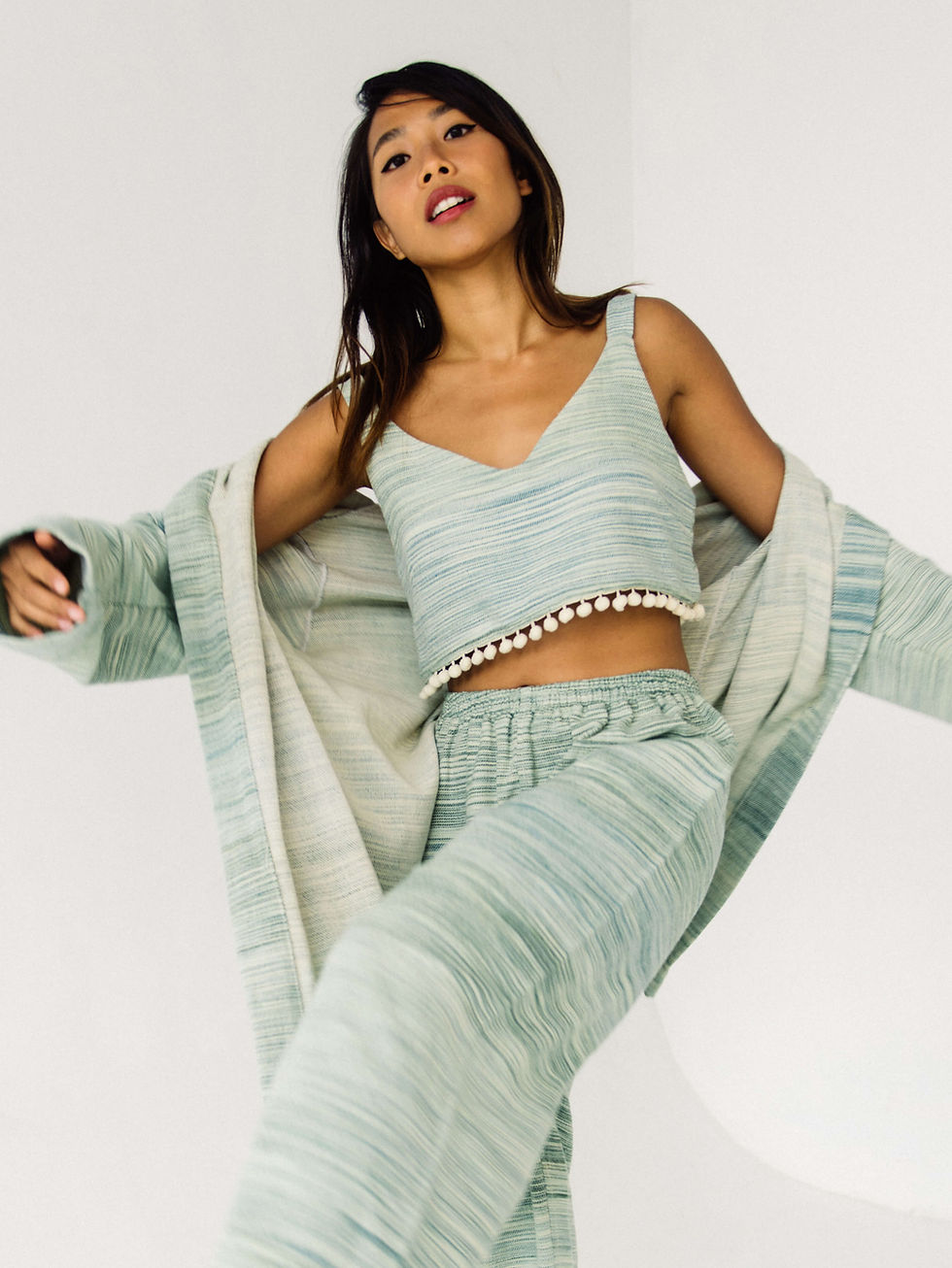 Thumbnail: LOUNGE POMPOM TOP | sage green