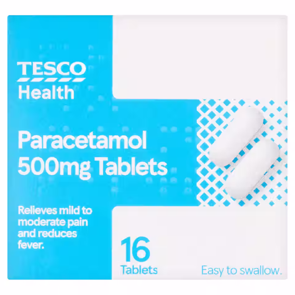 Tesco Health Pain Relief Tablets - Paracetamol 500mg 16s