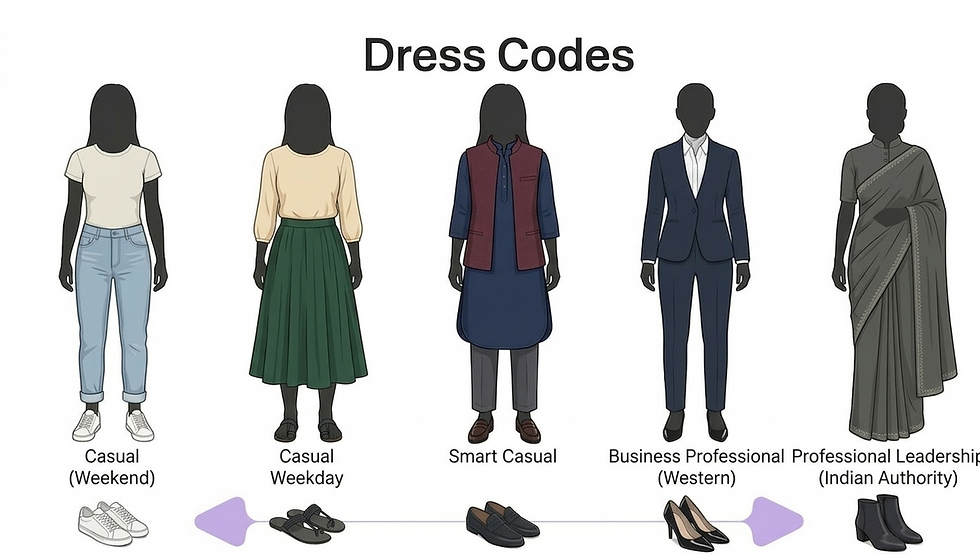 Graphical representation of Indian dress codes for women