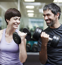 Couple enjoying exercise and building muscle and strength