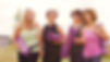 Four happy women friends talking after yoga