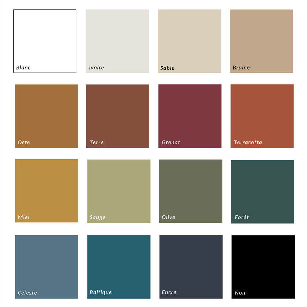 Thumbnail: Palette de couleurs du tableau Dahlia : tons neutres et lumineux