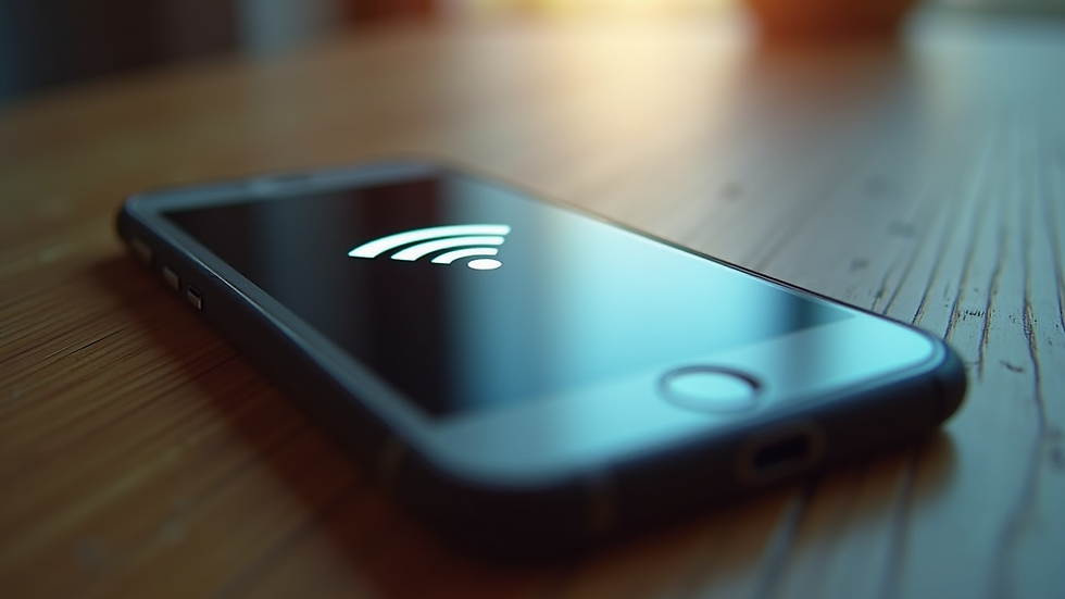 Eye-level view of a smartphone showing Wi-Fi connection screen