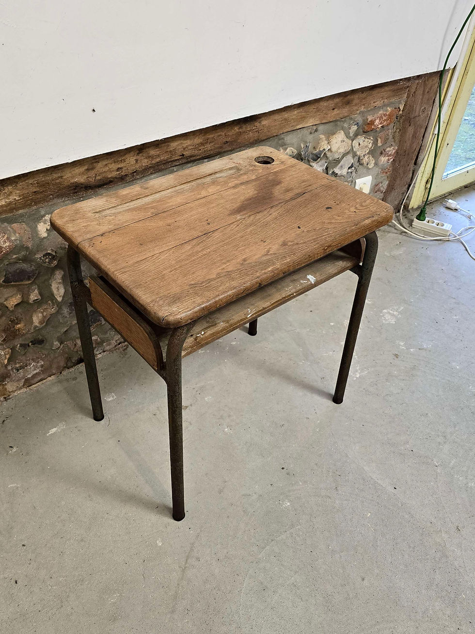 Miniature : Bureau écolier 1960 avec casier