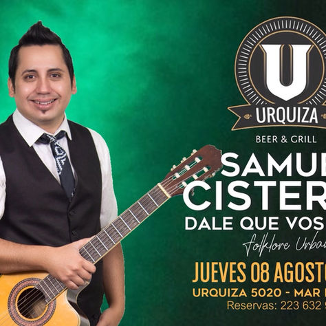Samuel Cisterna cantará en Urquiza junto a su banda en vivo