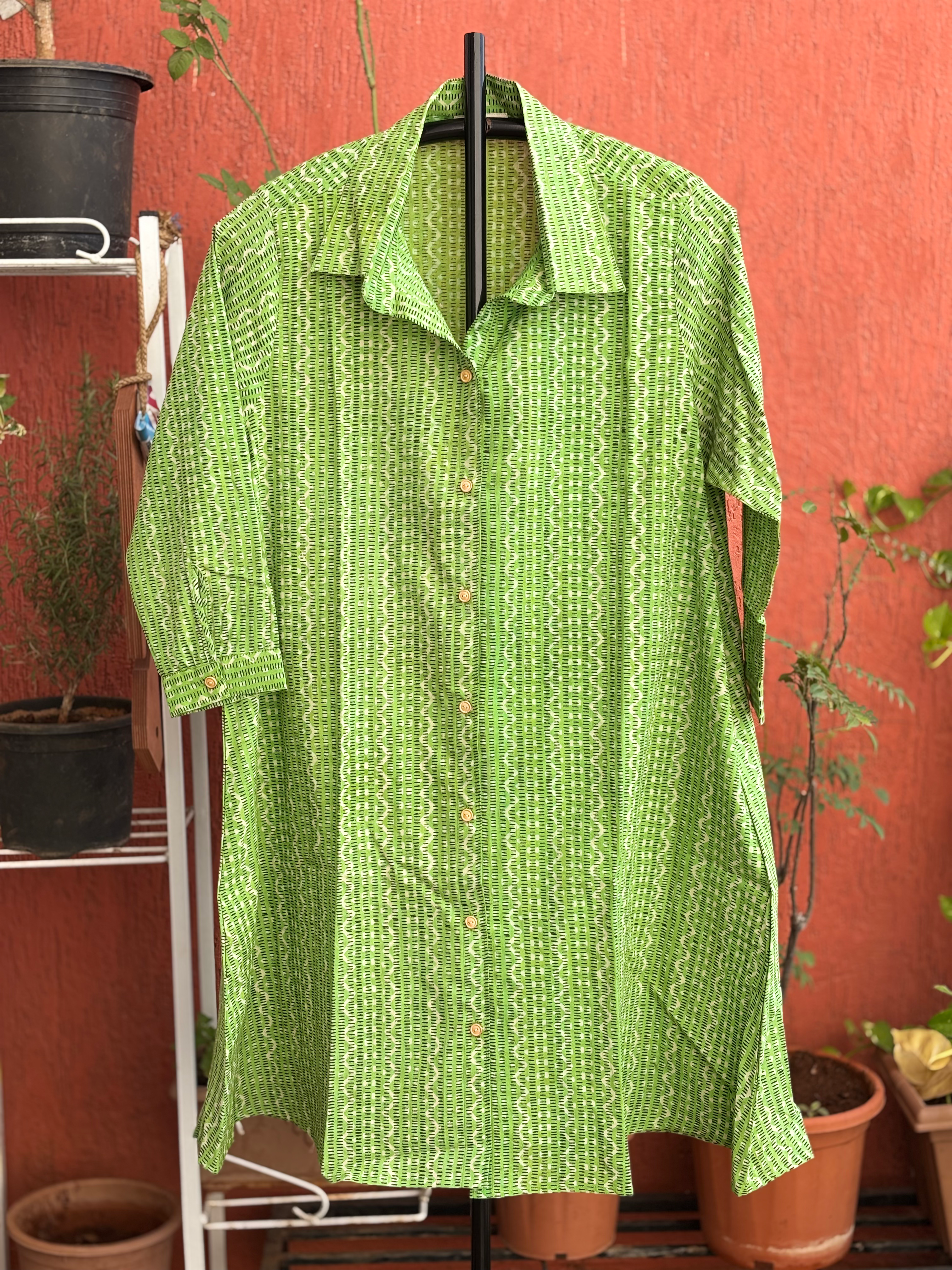 Bright Green oversize Shirt Dress