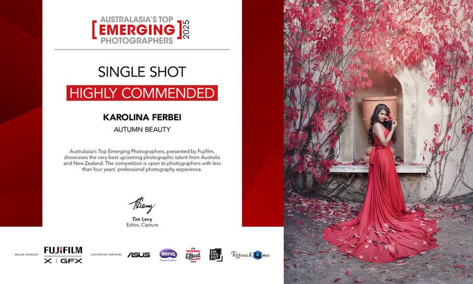 award won by Karolina Ferbei Photography - Australia's top emerging photographers 2025